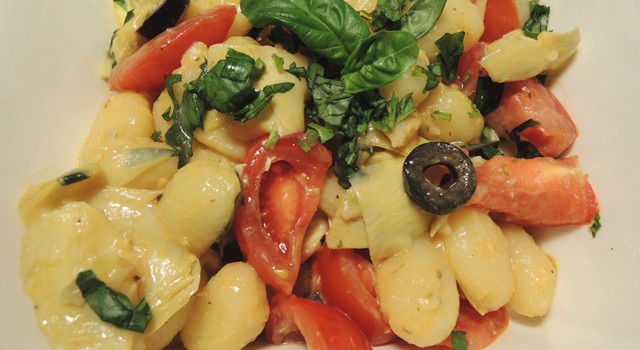 Gnocchi met artisjokken en citroensap (Vegan)