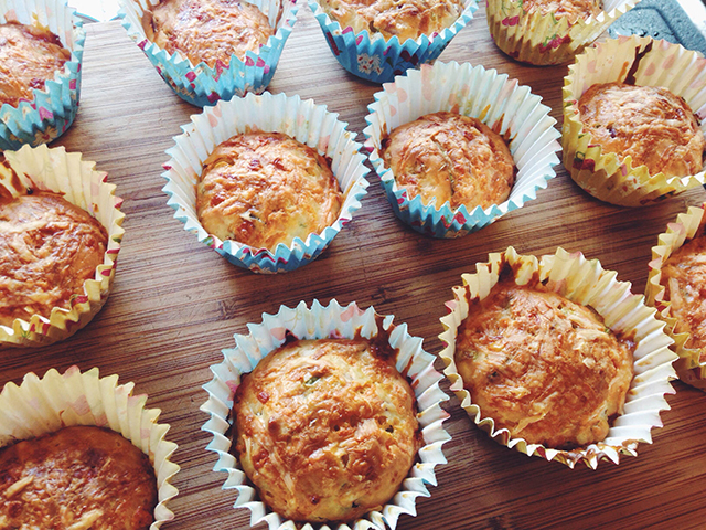 hartige muffins met lenteui