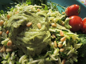 courgette spaghetti avocado