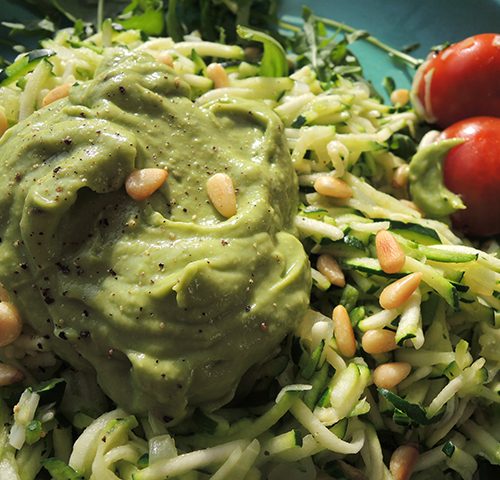 courgette spaghetti avocado