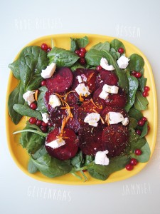 recept salade rode biet geitenkaas