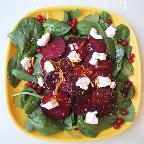 recept salade rode biet geitenkaas