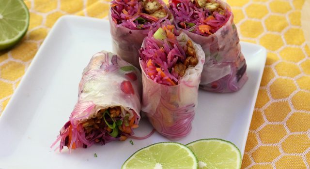 Summer Rolls met tempeh & regenboogkleuren