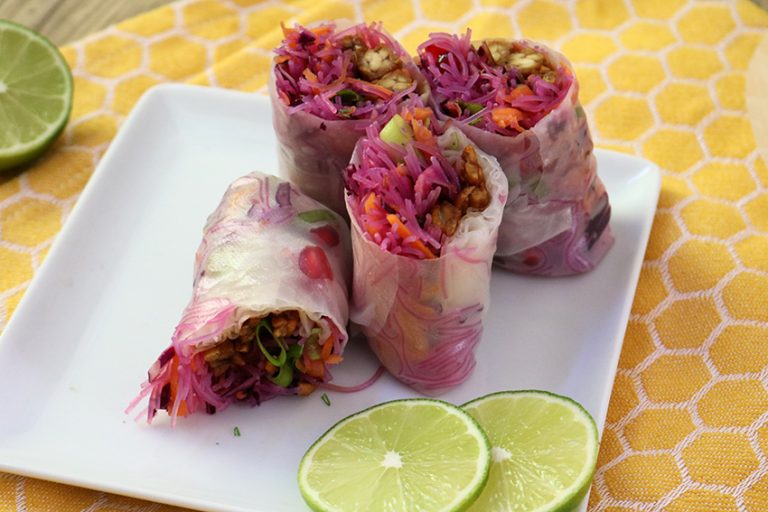 Recept Summer Rolls met tempeh & regenboogkleuren IKBENIRISNIET
