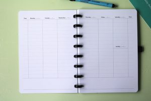 Uitwisbaar notitieboek met weekplanner