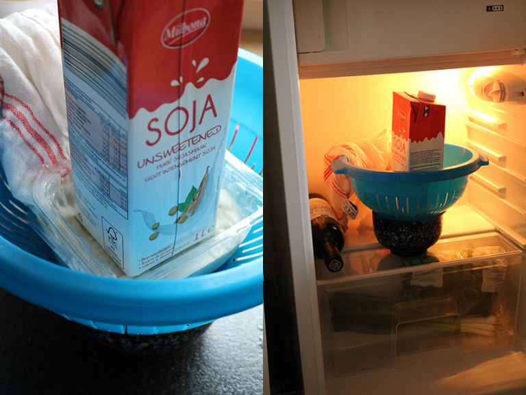 Zelf vegan feta maken van amandelmelk IKBENIRISNIET
